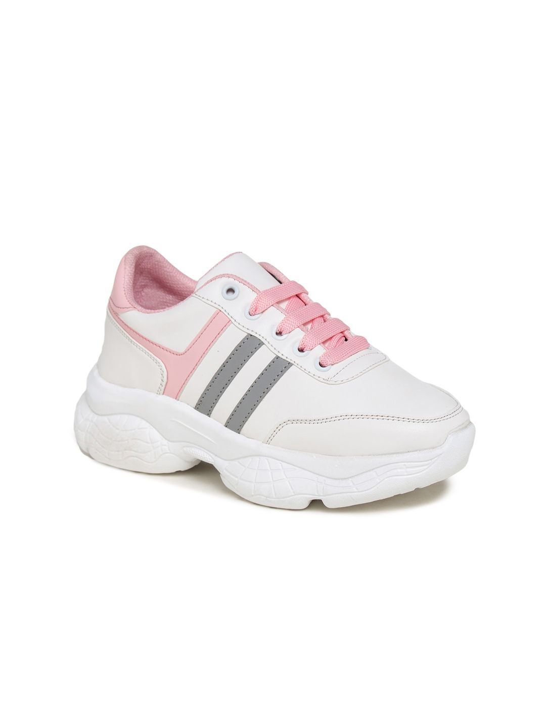 HASTEN Women White Textured Sneakers Price in India