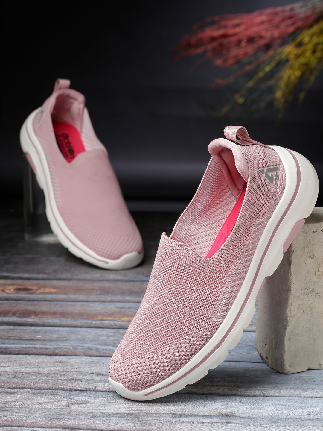 Action Women Pink Mesh Running Non-Marking Shoes Price in India