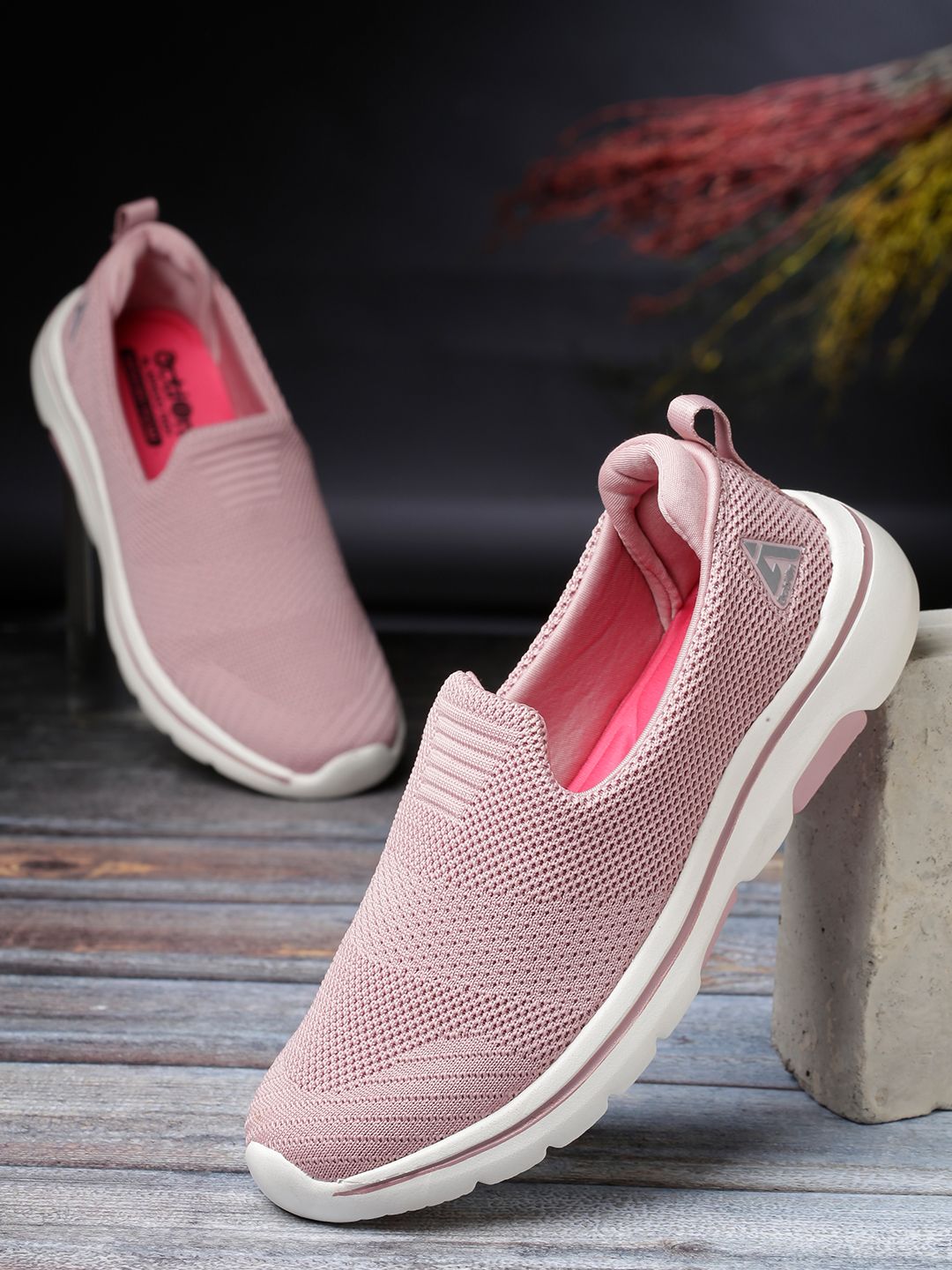 Action Women Pink Mesh Running Non-Marking Shoes Price in India