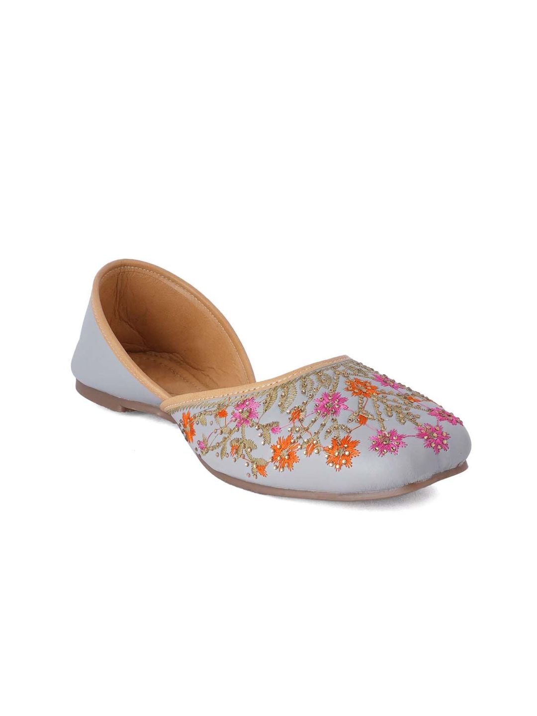 Style Shoes Women Grey Embellished Ballerinas Flats