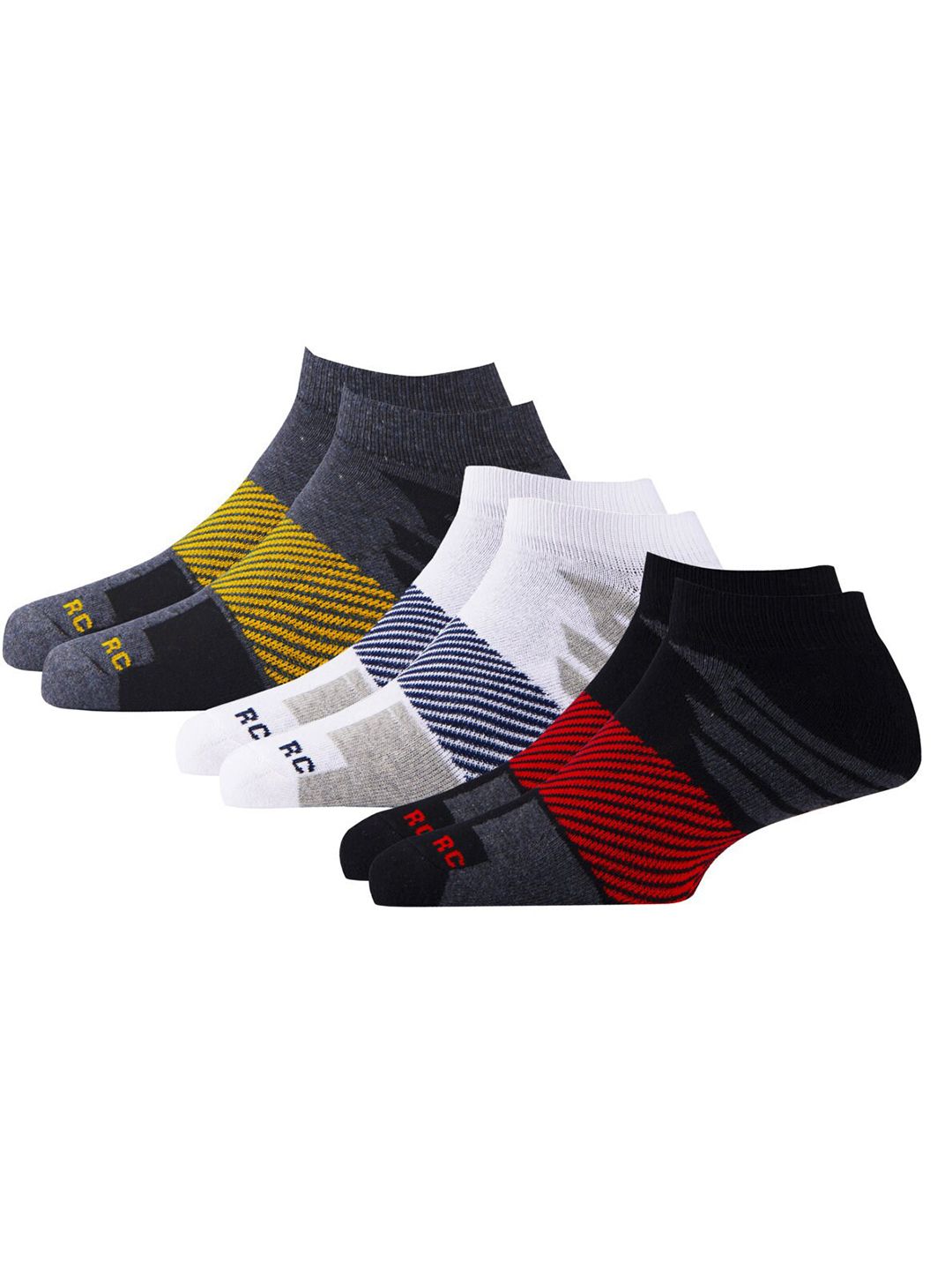 RC. ROYAL CLASS Men Pack Of 3 Patterned Ankle-Length Socks
