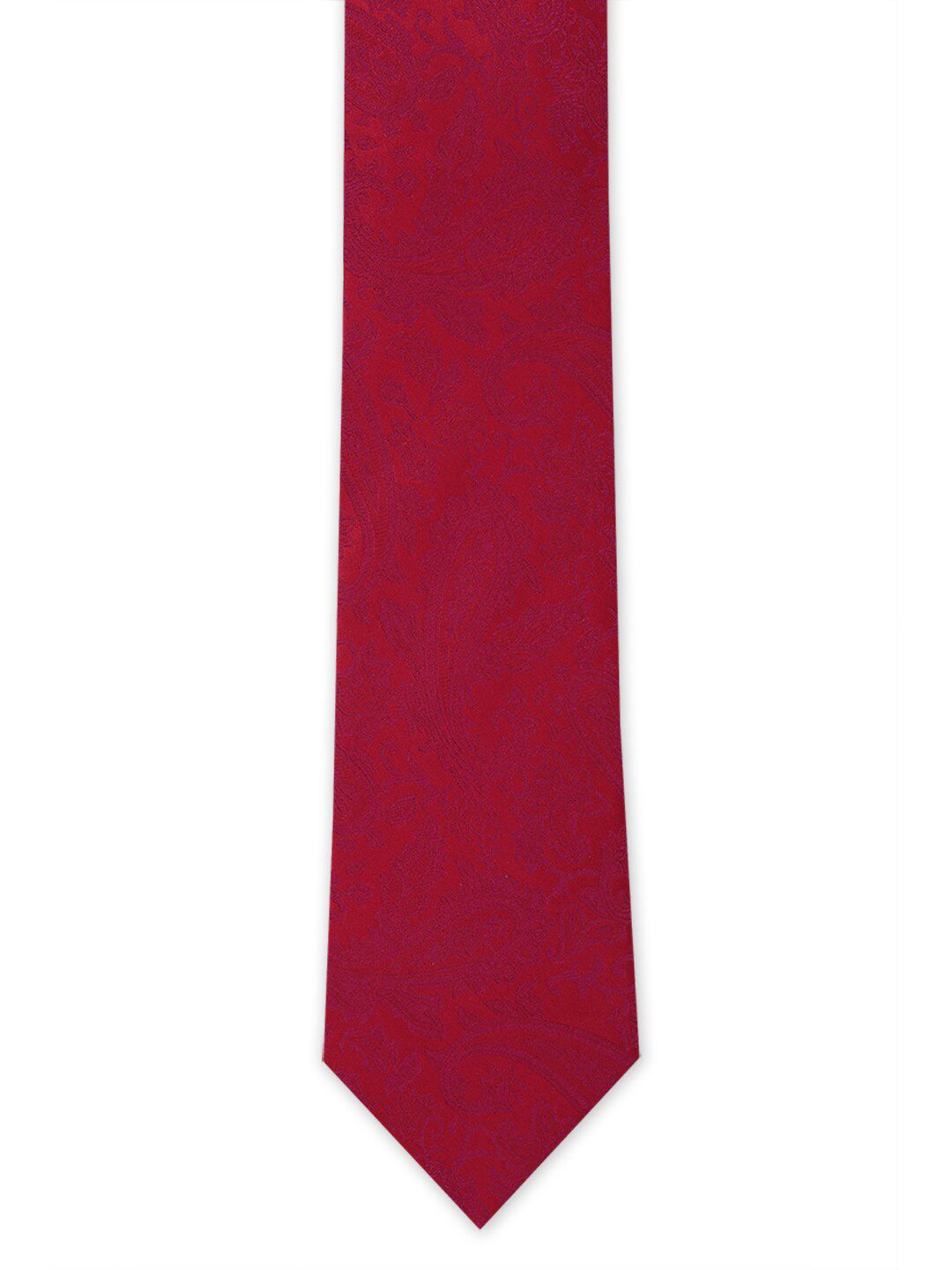 Van Heusen Men Pink & Red Woven Design Skinny Tie
