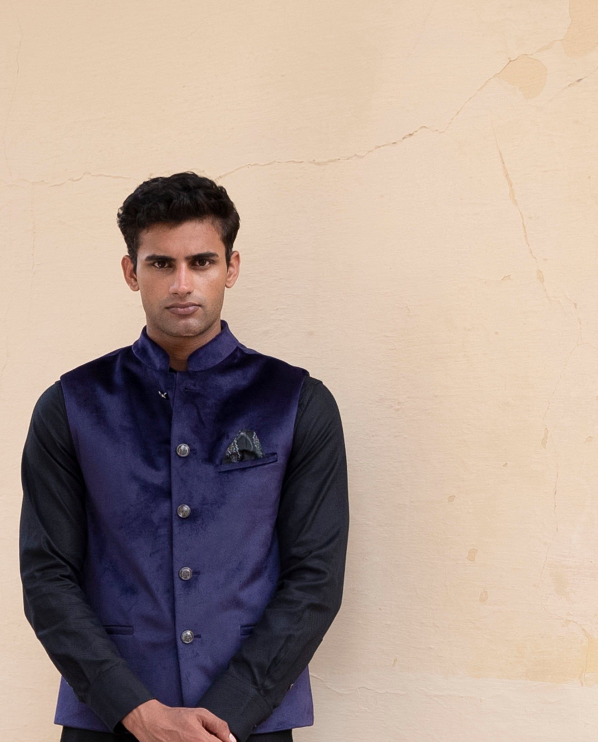 Buy RARE RABBIT Men Ziva Slim Fit Solid Woven-Design Nehru Jacket