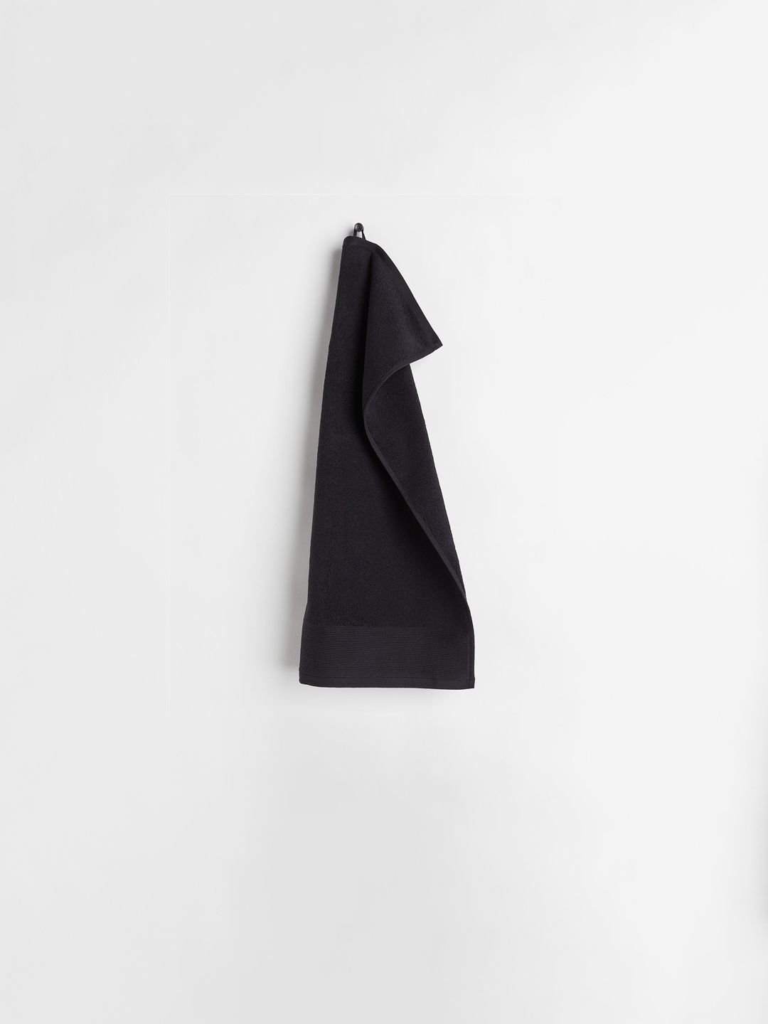H&M Black Cotton Terry Hand Towel