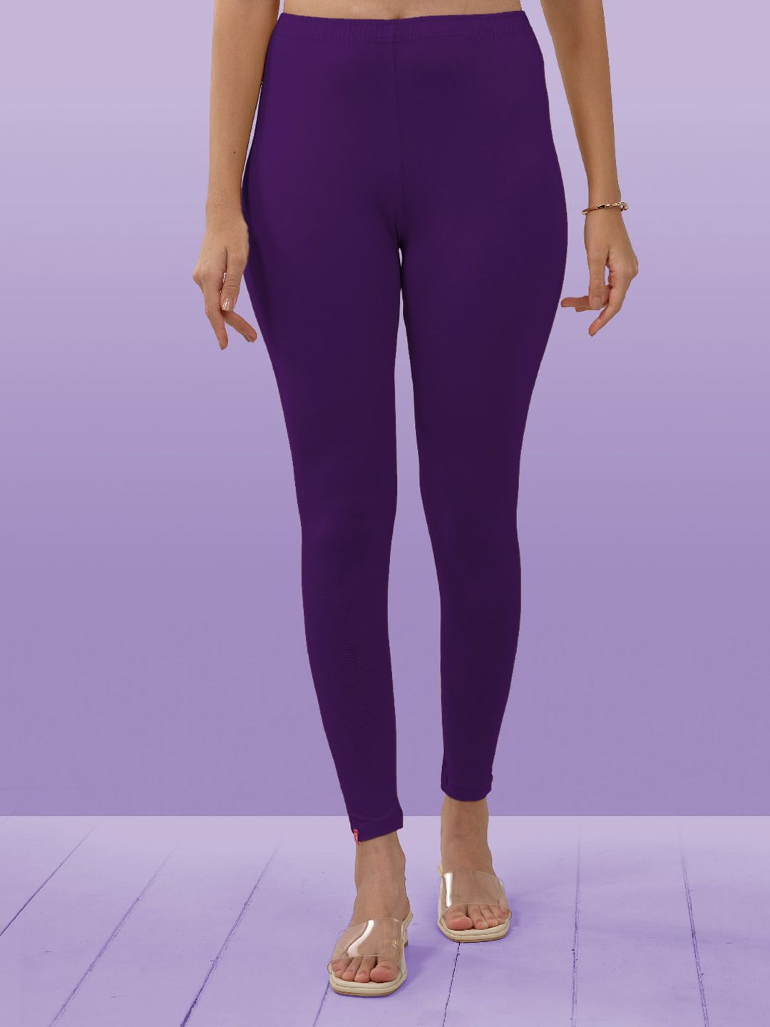 LYRA Women Purple Solid Ankle-Length Leggings