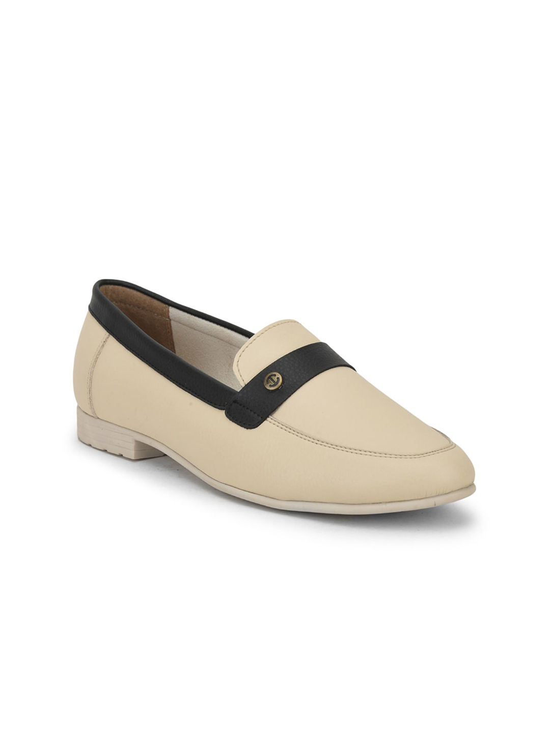Liberty Women Beige Colourblocked Loafers Price in India