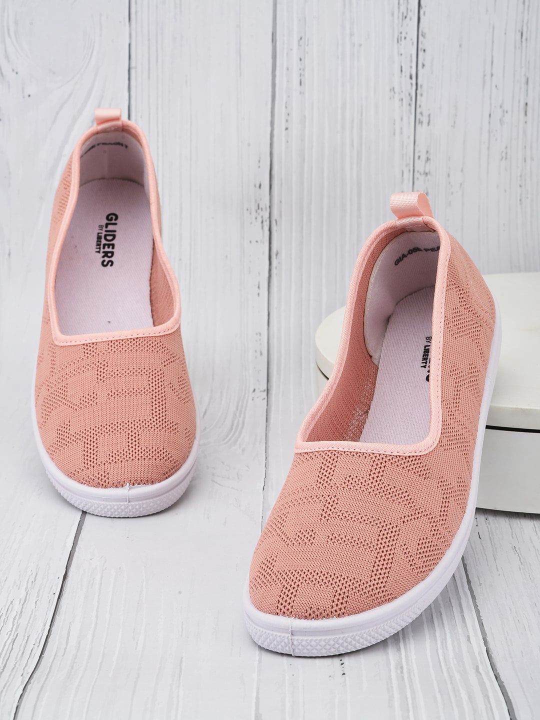 Liberty Women Peach-Coloured Slip-On Sneakers Price in India