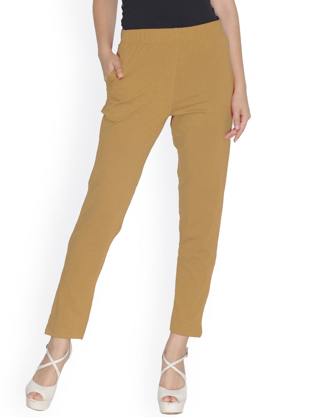 LYRA Women Yellow Smart Solid Trouser Price in India