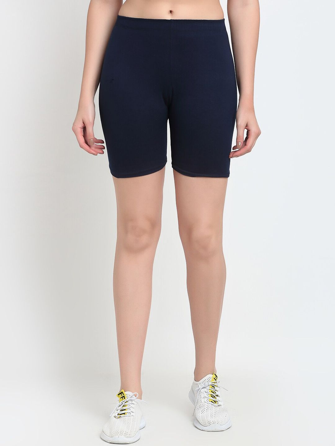Jinfo Women Navy Blue Solid Cycling Shorts Price in India