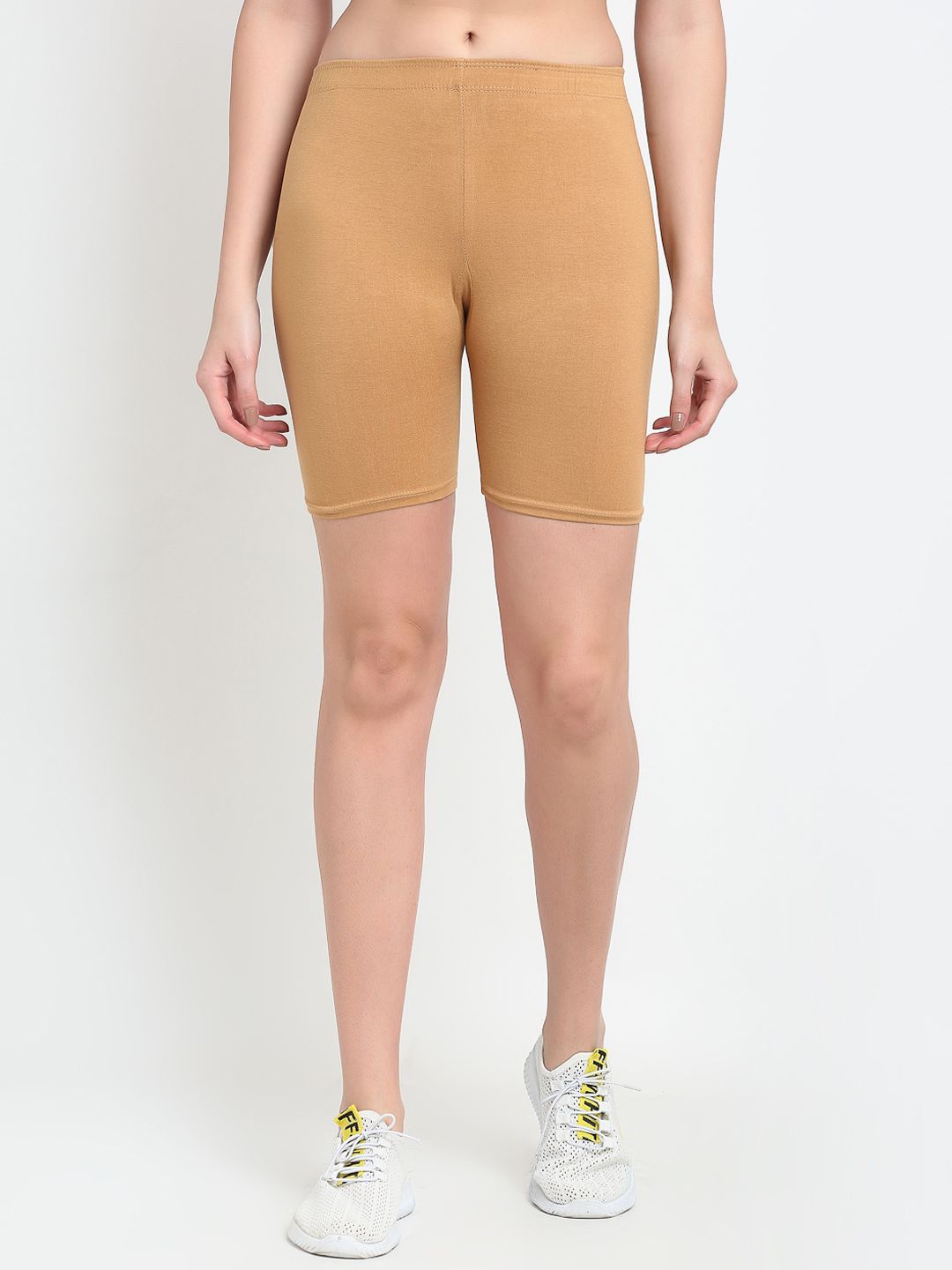 Jinfo Women Beige Solid Cycling Shorts Price in India