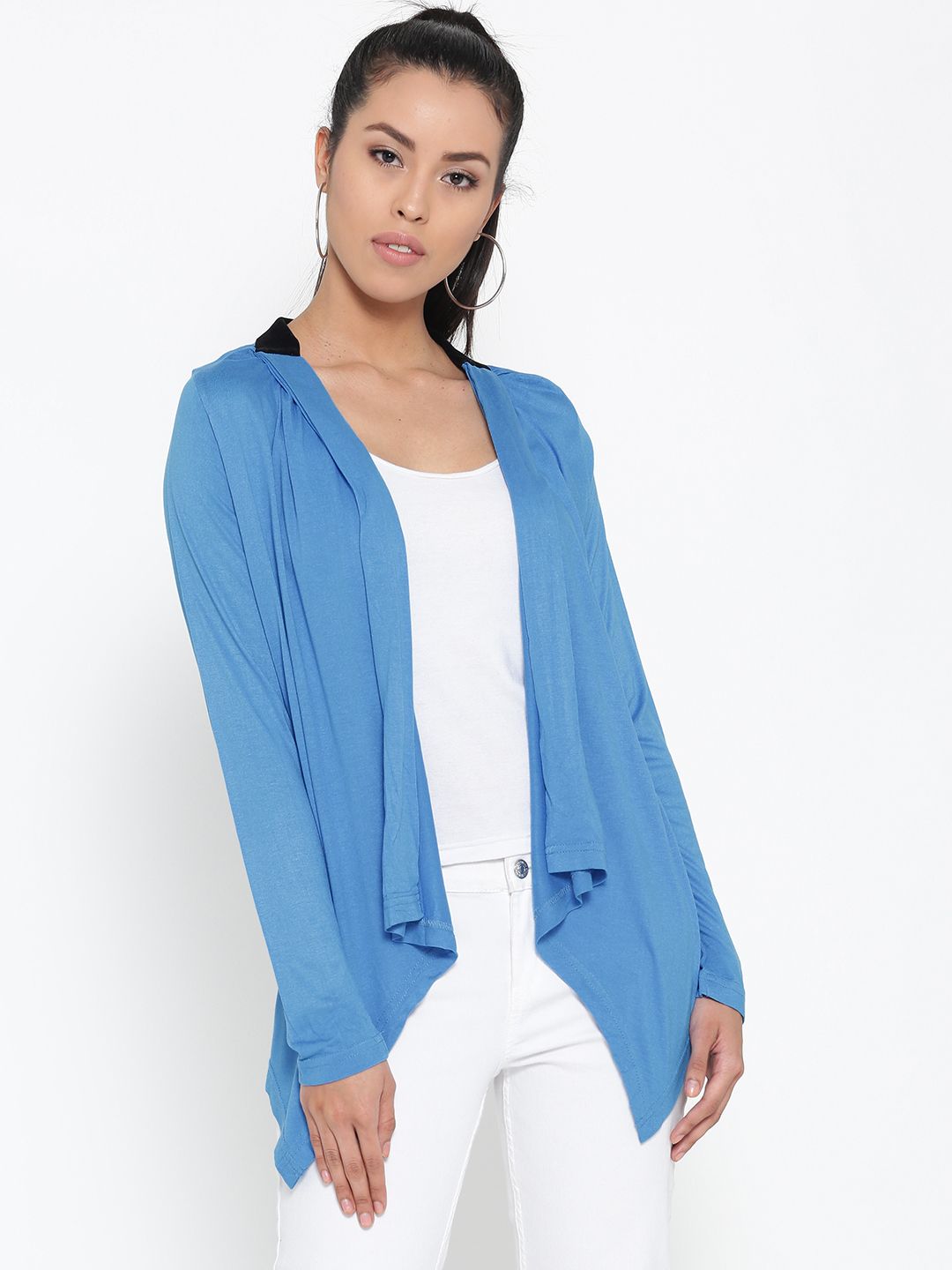 Park Avenue Woman Blue Solid Shrug Price in India