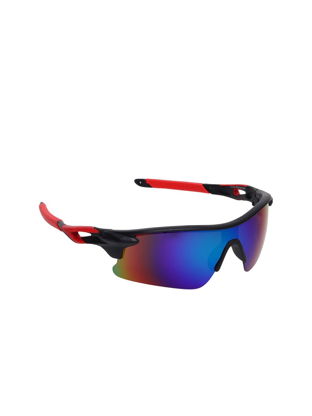 GARTH Unisex Blue Lens & Red Sports Sunglasses with UV Protected Lens SPRT_RED-BLUE_GRT