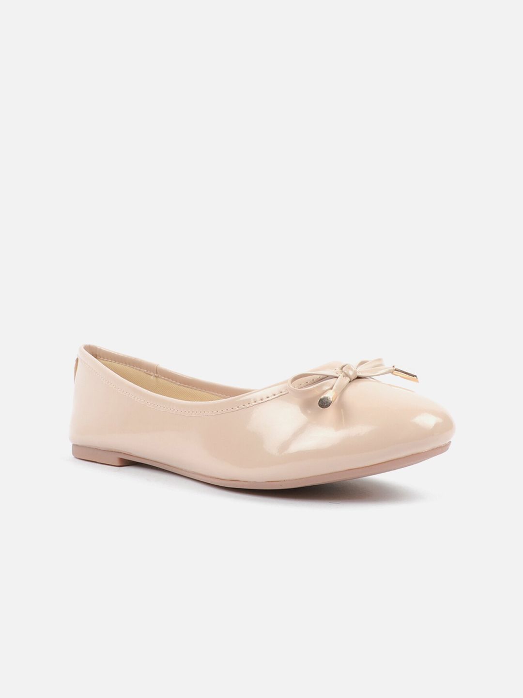 Carlton London Women Pink Solid Synthetic Ballerinas Flats with Bows Price in India