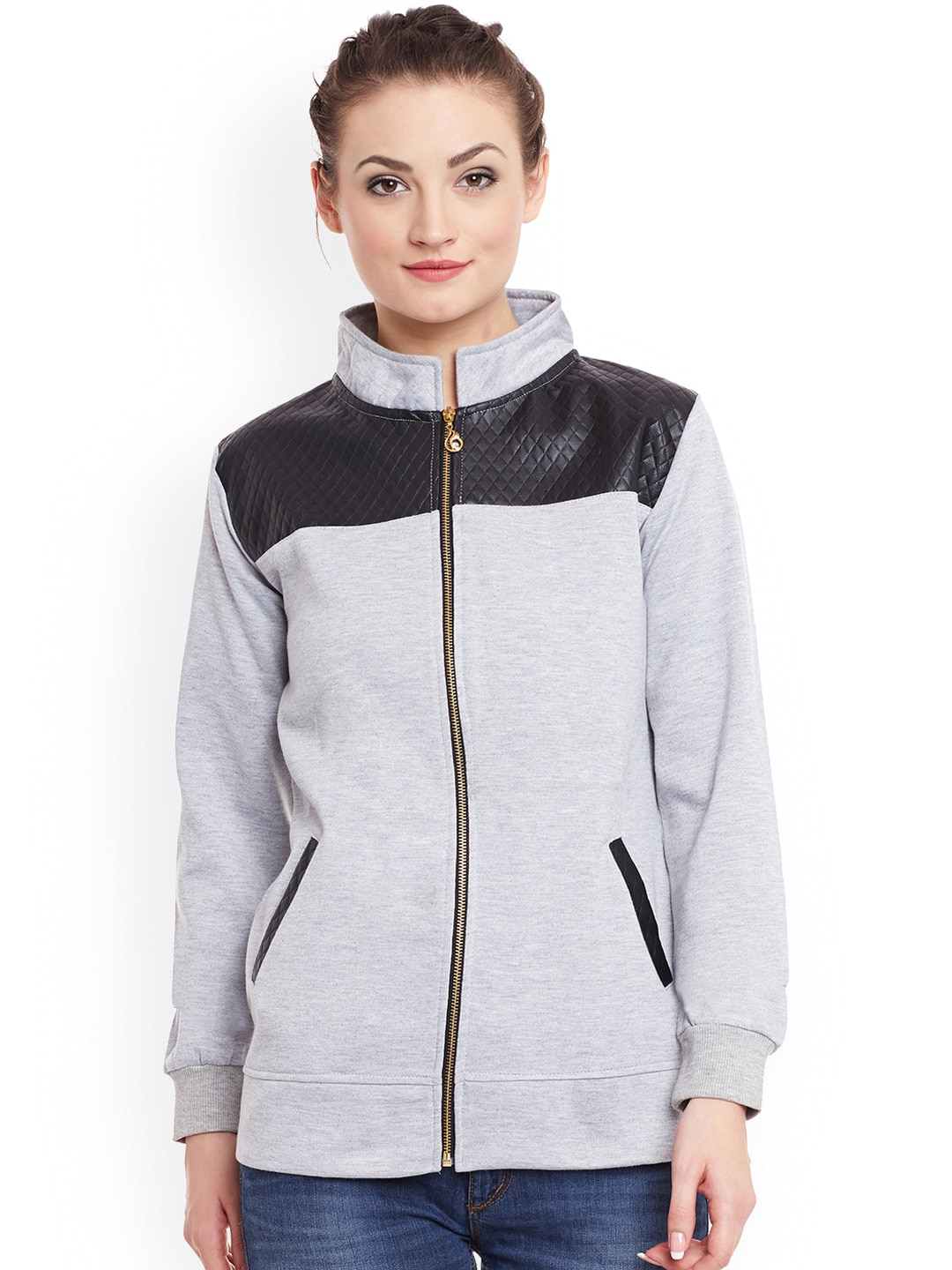 Belle Fille Women Grey Solid Jacket Price in India
