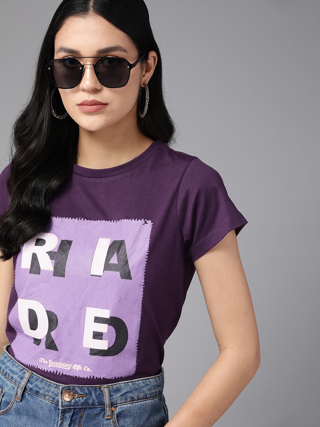 Roadster Purple Printed Top Price in India