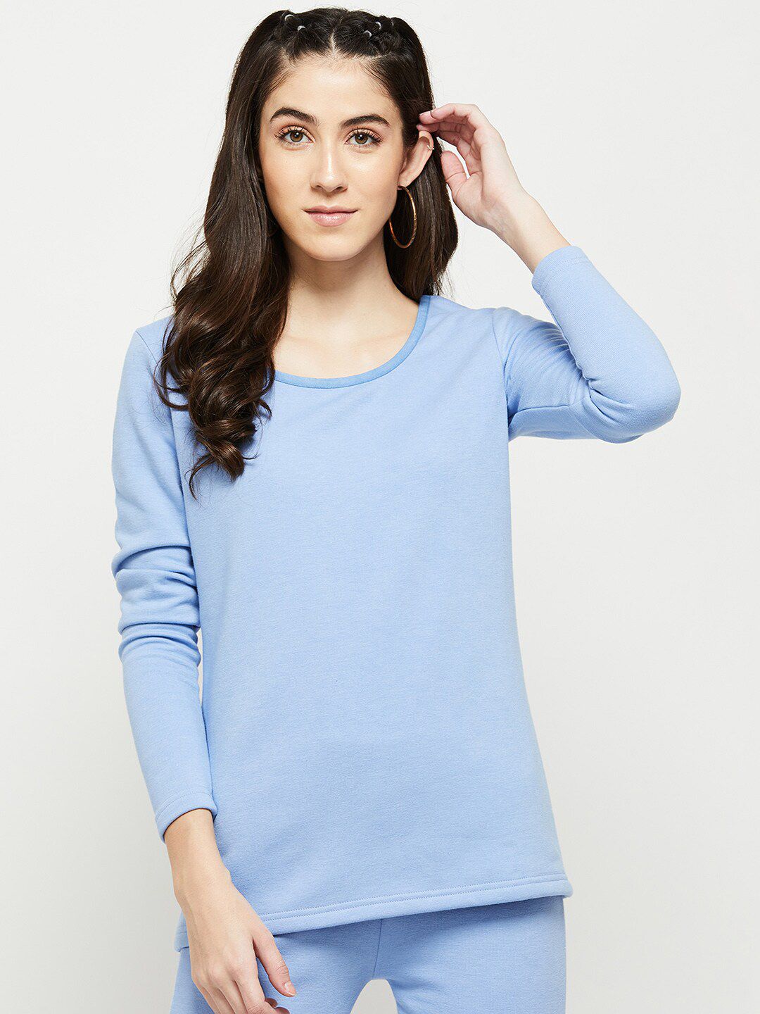 max Women Blue Solid Top Price in India