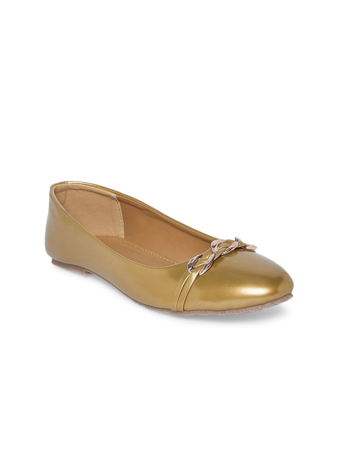 People Women Gold-Toned Ballerinas Flats