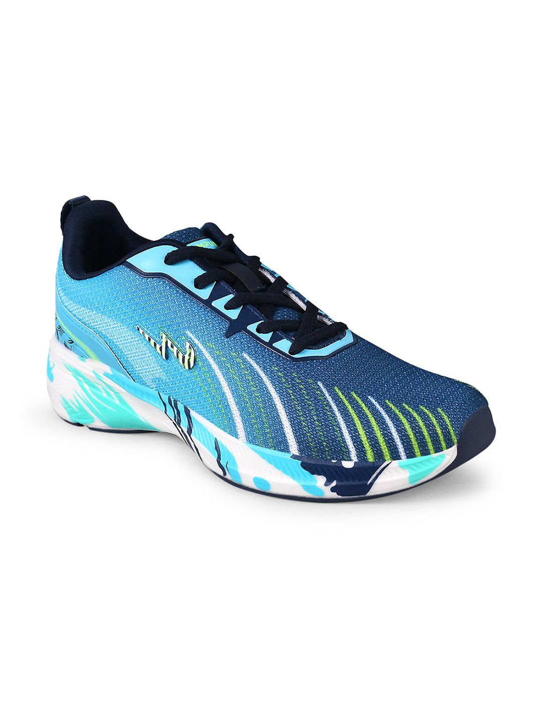 Campus Women Blue & White Printed Mesh Running Shoes Price in India