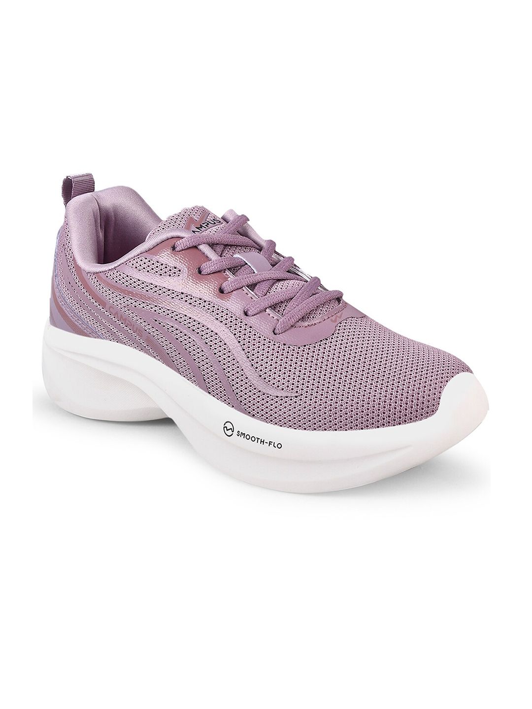 Campus Women Mauve & White Lace-Ups Mesh Running Shoes Price in India