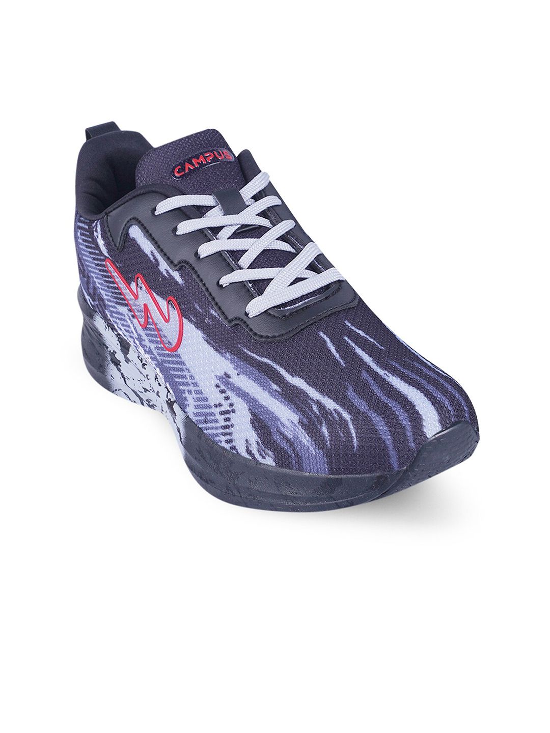 Campus Women Navy Blue Printed Mesh Running Shoes Price in India