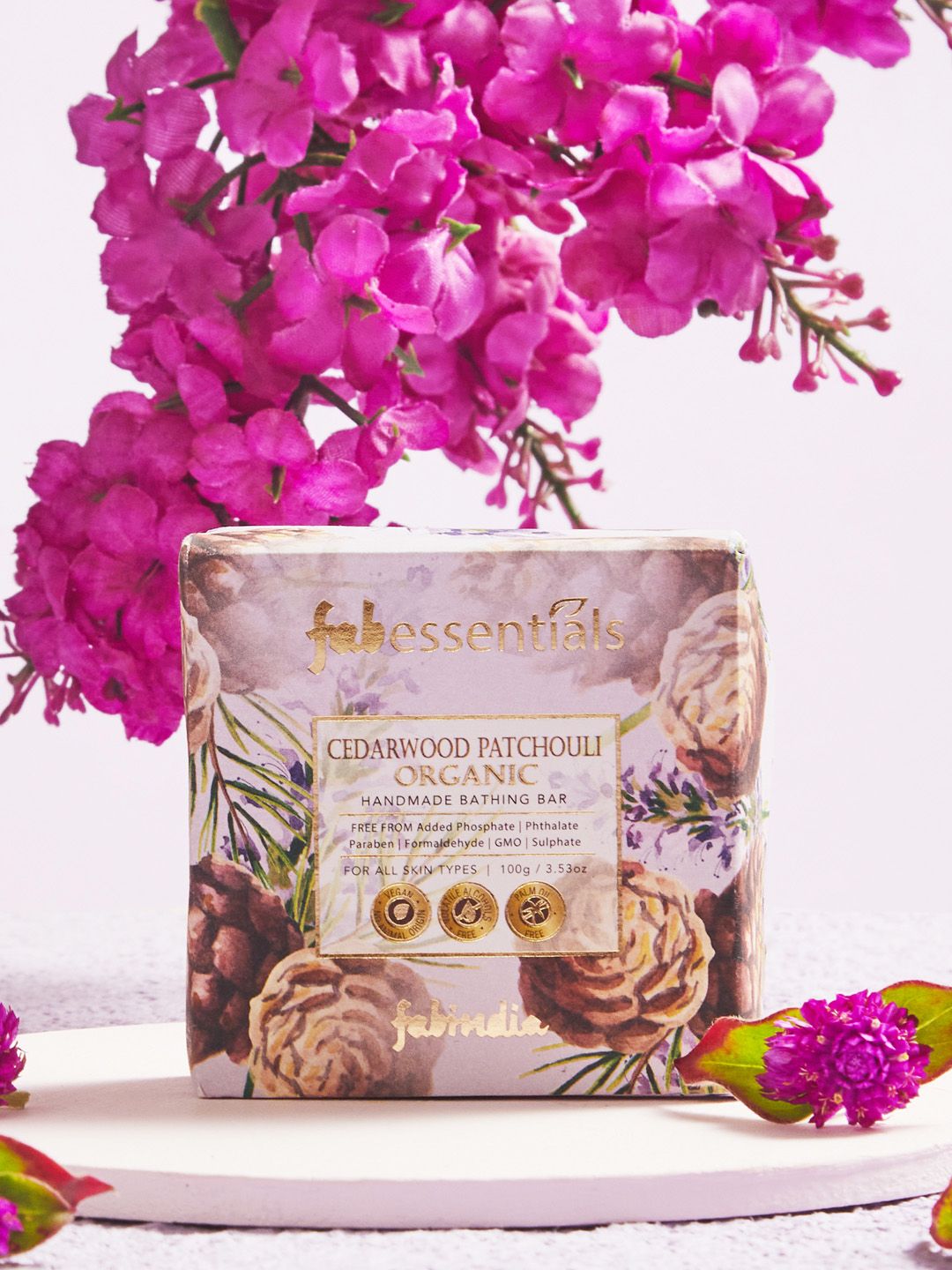 Fabindia Cedarwood Patchouli Organic Handmade Bathing Bar - 100 gm