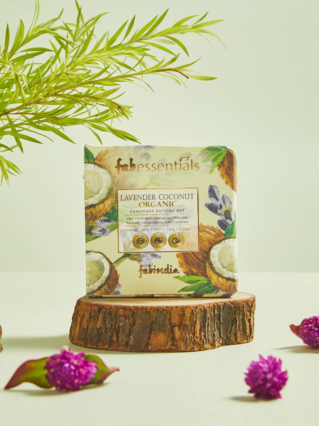 Fabindia Lavender Coconut Organic Bathing Bar - 100 g