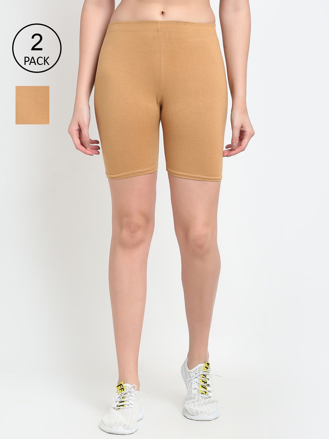 Jinfo Women Beige Cycling Sports Shorts Price in India