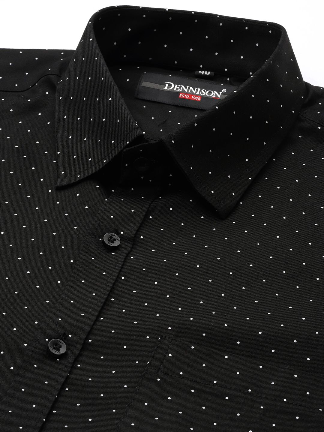black dress shirt with white dots Buy DENNISON Men Smart Polka Printed Formal - Shirts for Men 20549052 Front Full Button Closure VariantAvailable:18M ESME BLACK ASYM MAXI Size:XXL / 17
