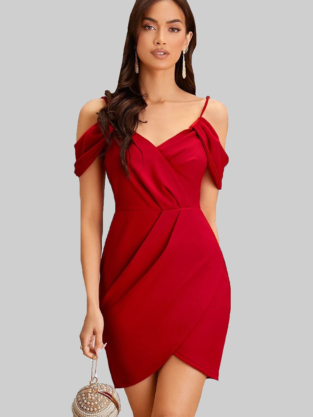 ADDYVERO Women Red Mini Dress Price in India
