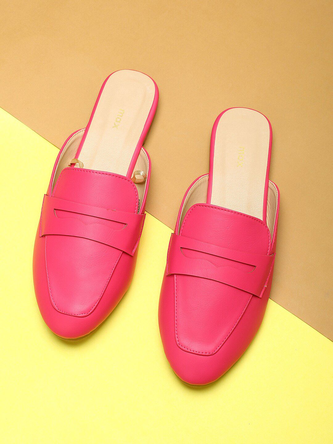 max Women Fuchsia Solid Mules Price in India