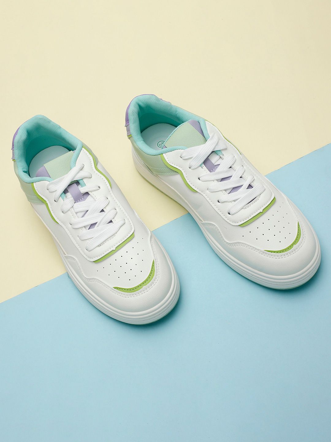 max Women Green Colourblocked Sneakers Price in India