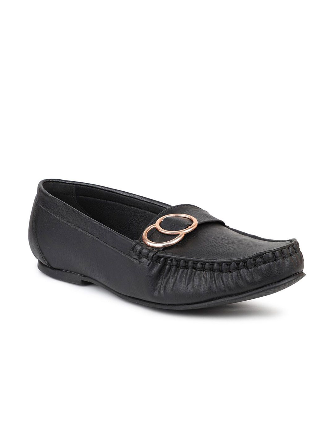 DESIGN CREW Women Black Loafers Price in India