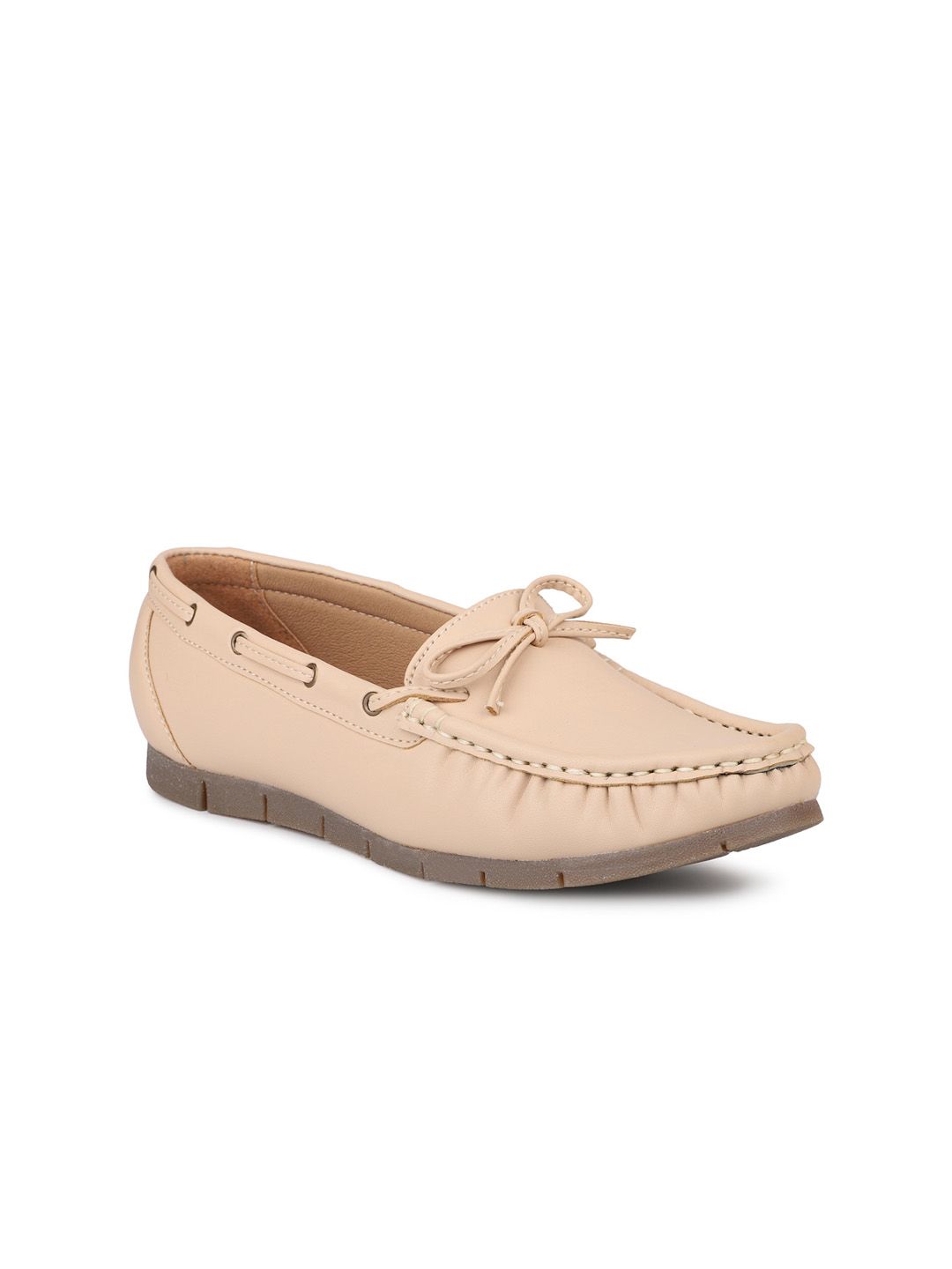 DESIGN CREW Women Beige Boat Shoes Price in India