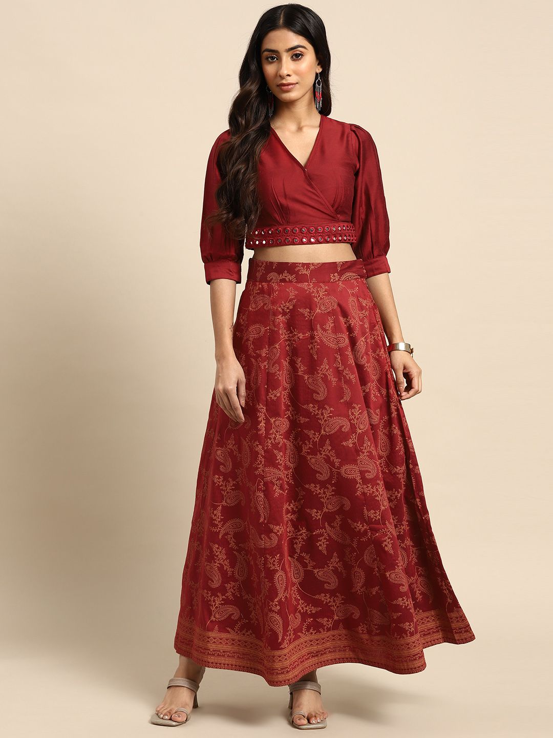 all about you Mirror-Work Ready to Wear Fusion Lehenga Choli Price in India