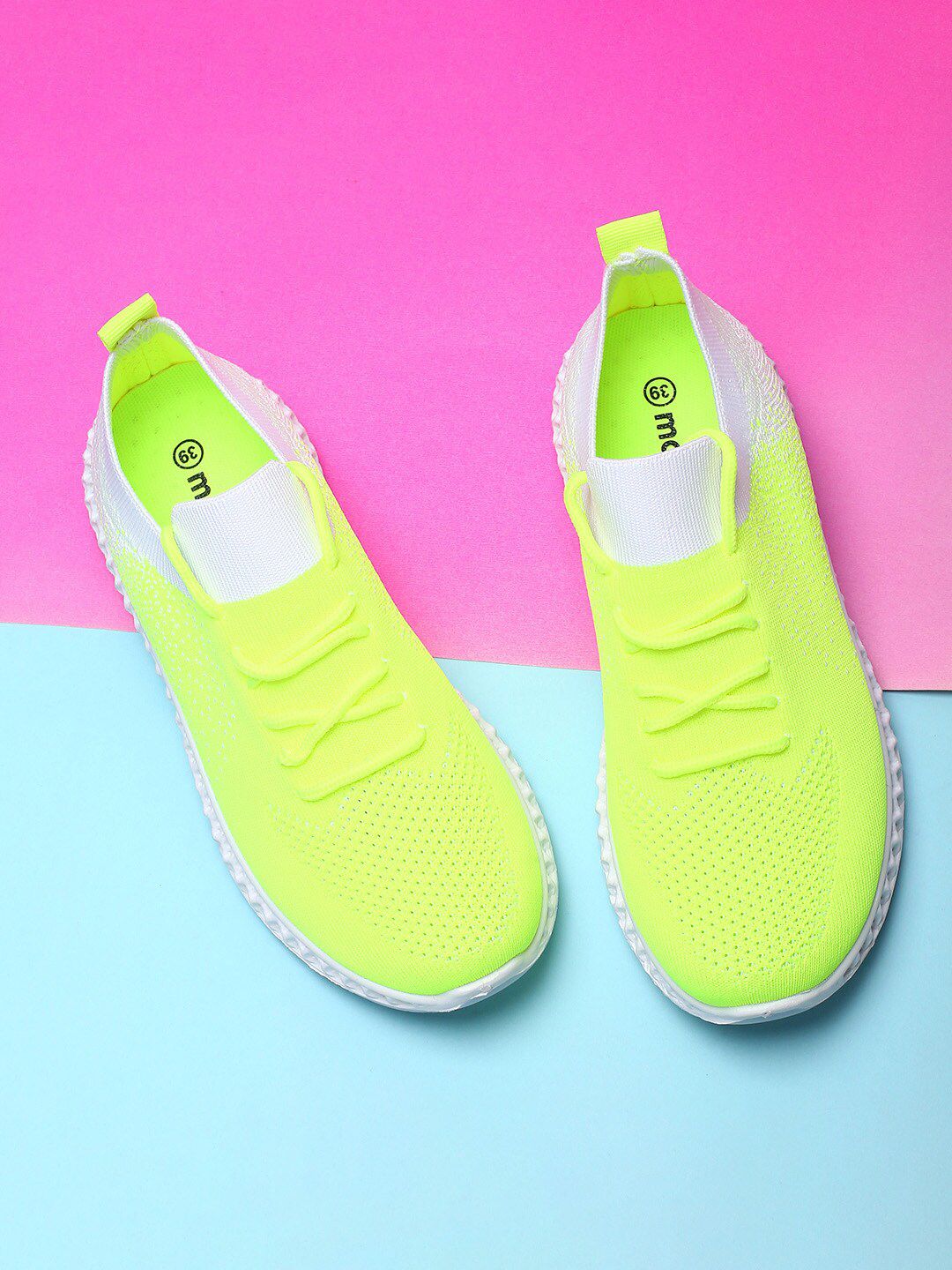 max Women Fluorescent Green Running Non-Marking Shoes Price in India