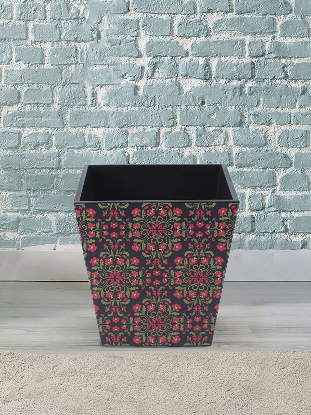 Reinvention Factory Black Printed MDF Wooden Open Dry Bins