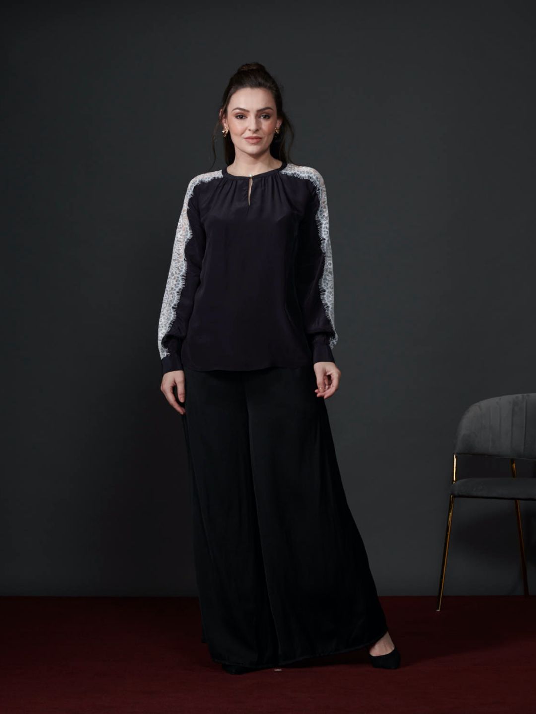 Style Island Black Keyhole Neck Top Price in India