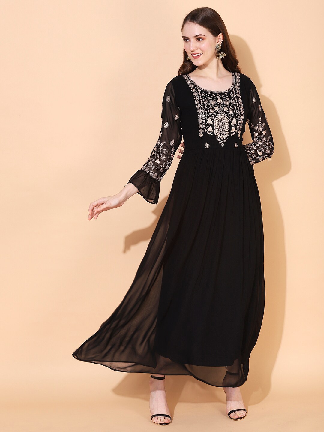 FASHOR Women Black Maxi Dress Price in India
