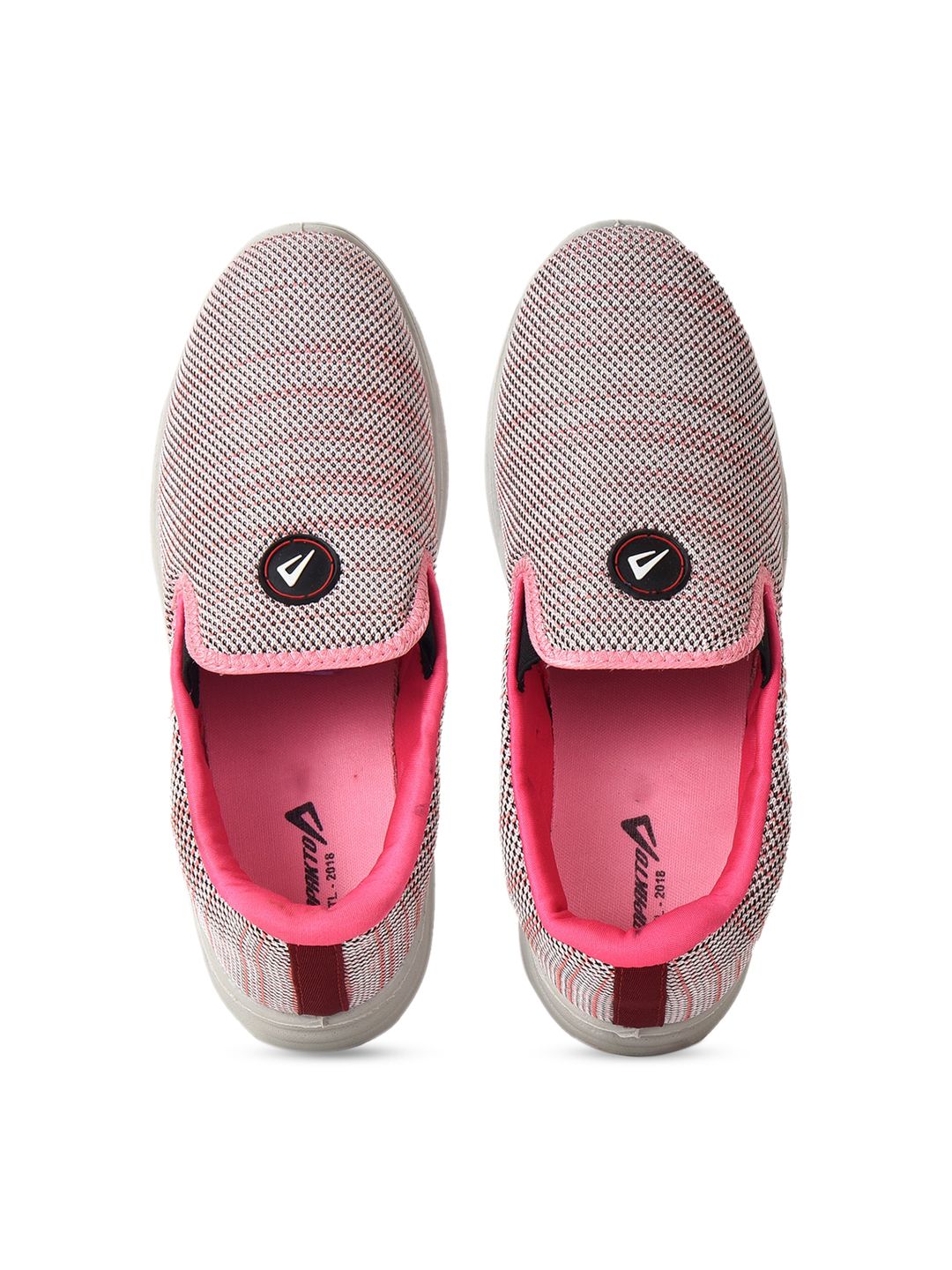 IMPAKTO Women Pink Woven Design Slip-On Sneakers Price in India