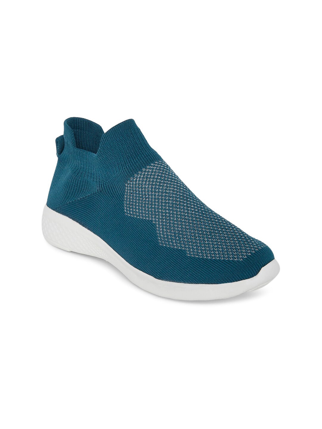 People Women Teal Mesh Running Non-Marking Shoes Price in India