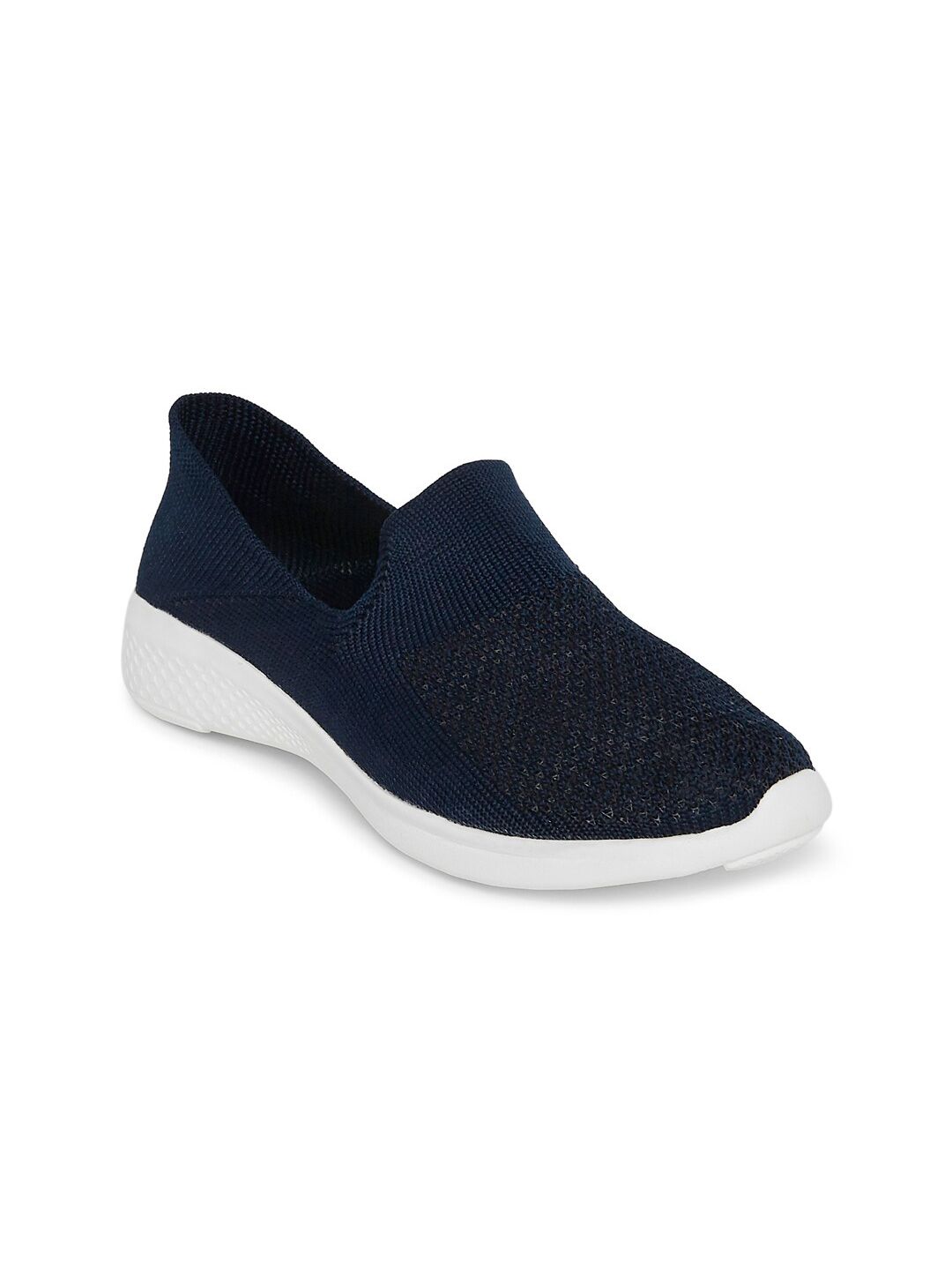People Women Navy Blue Mesh Running Non-Marking Shoes Price in India