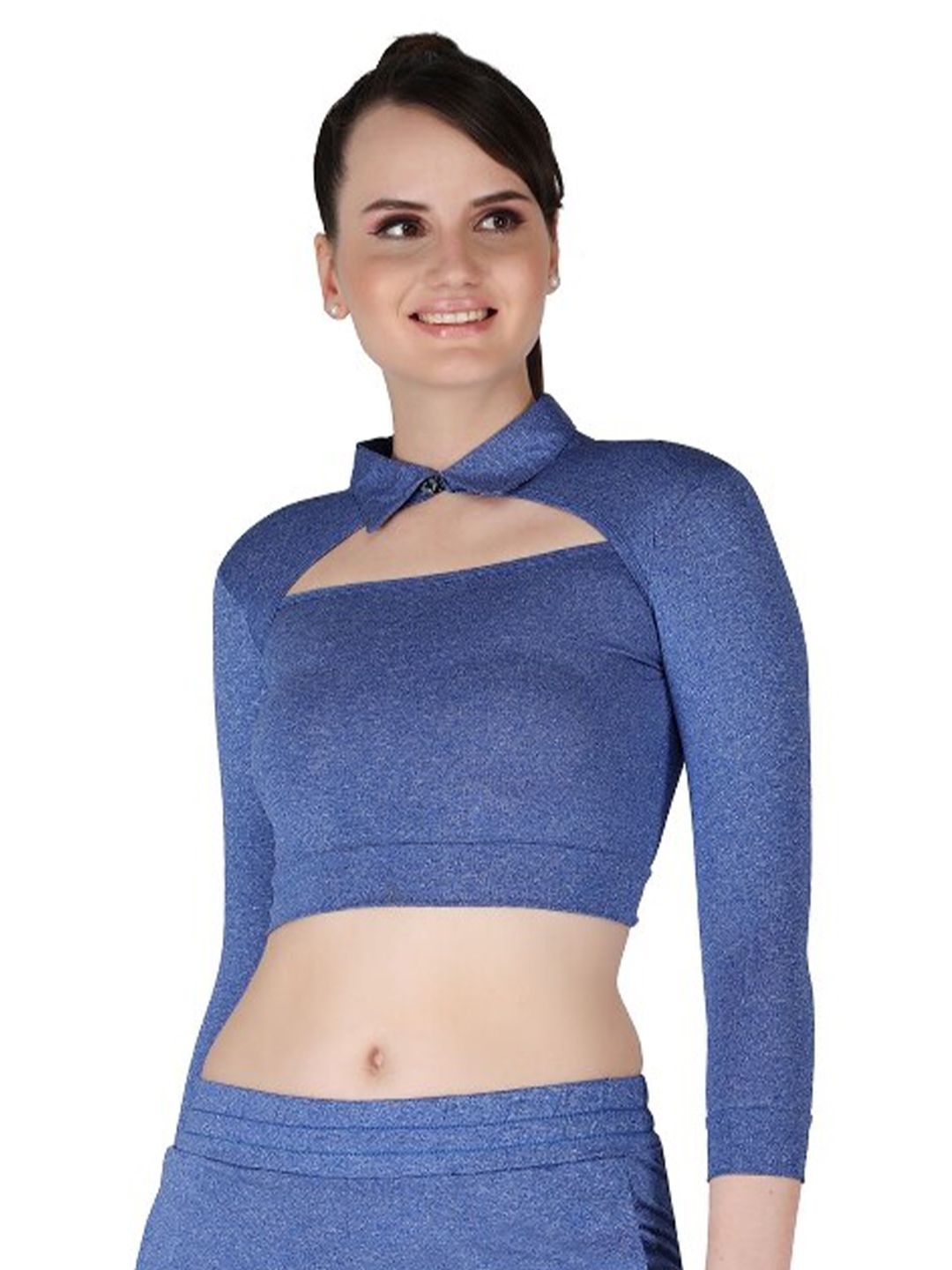 La Aimee Stunning Blue Solid Top Price in India