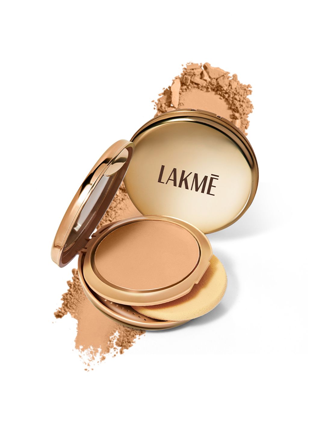 Lakme 9to5 Unreal Dual Cover Pressed Powder,  2 In 1 Compact + Foundation, 24 Beige, 9g