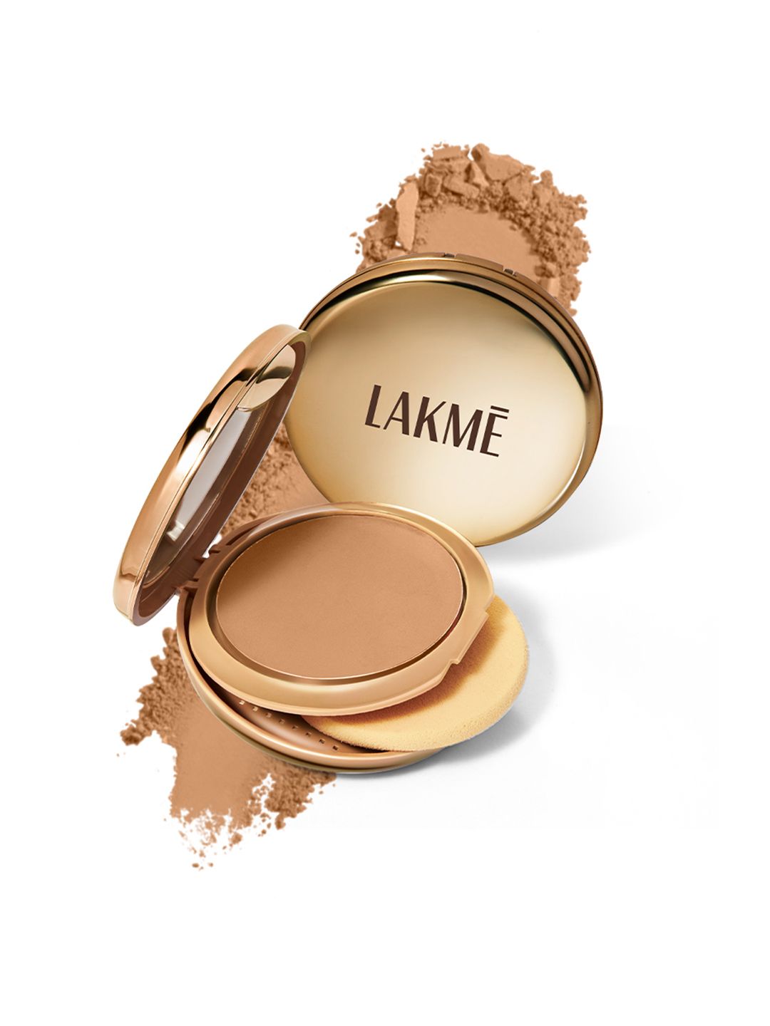 Lakme 9to5 Unreal Dual Cover Pressed Powder,  2 In 1 Compact + Foundation, 30 Cinnamon,9g