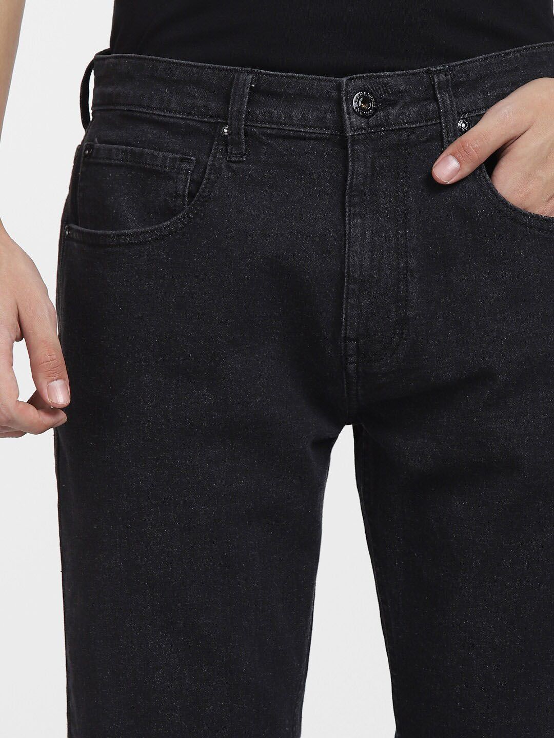Black Dark Shaded Bootcut Cotton Jeans