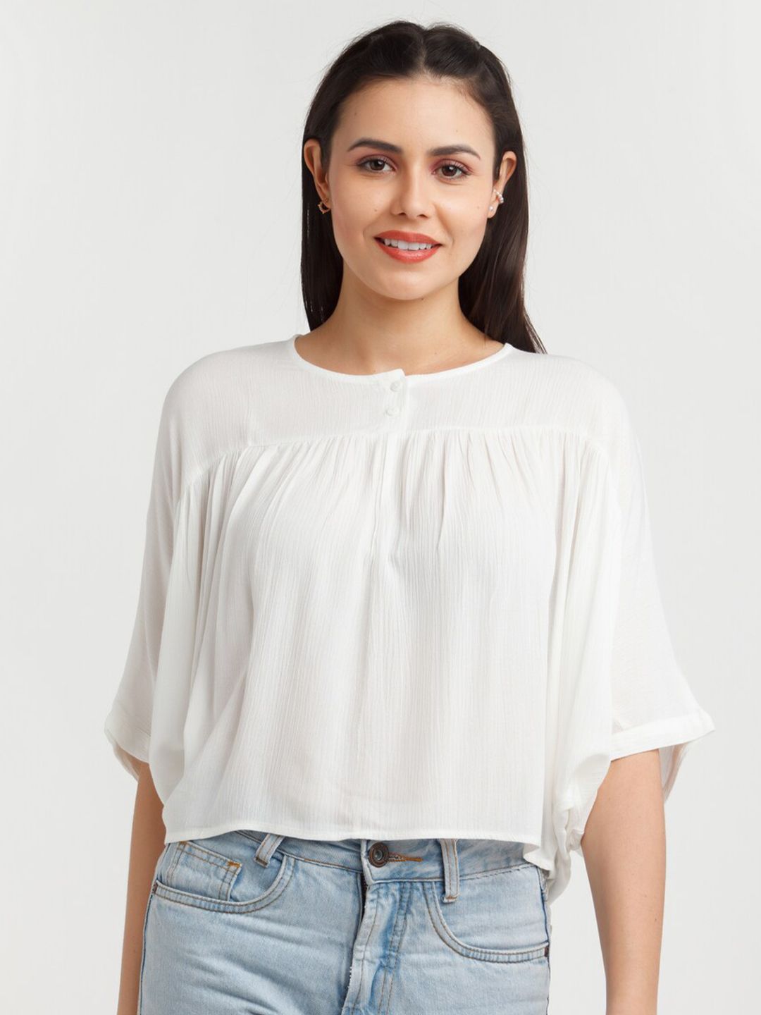 Zink London White Off-Shoulder Top Price in India