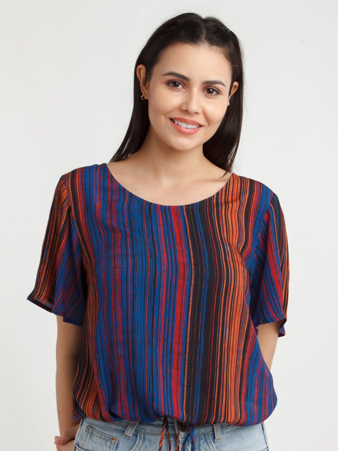 Zink London Blue Print Top Price in India