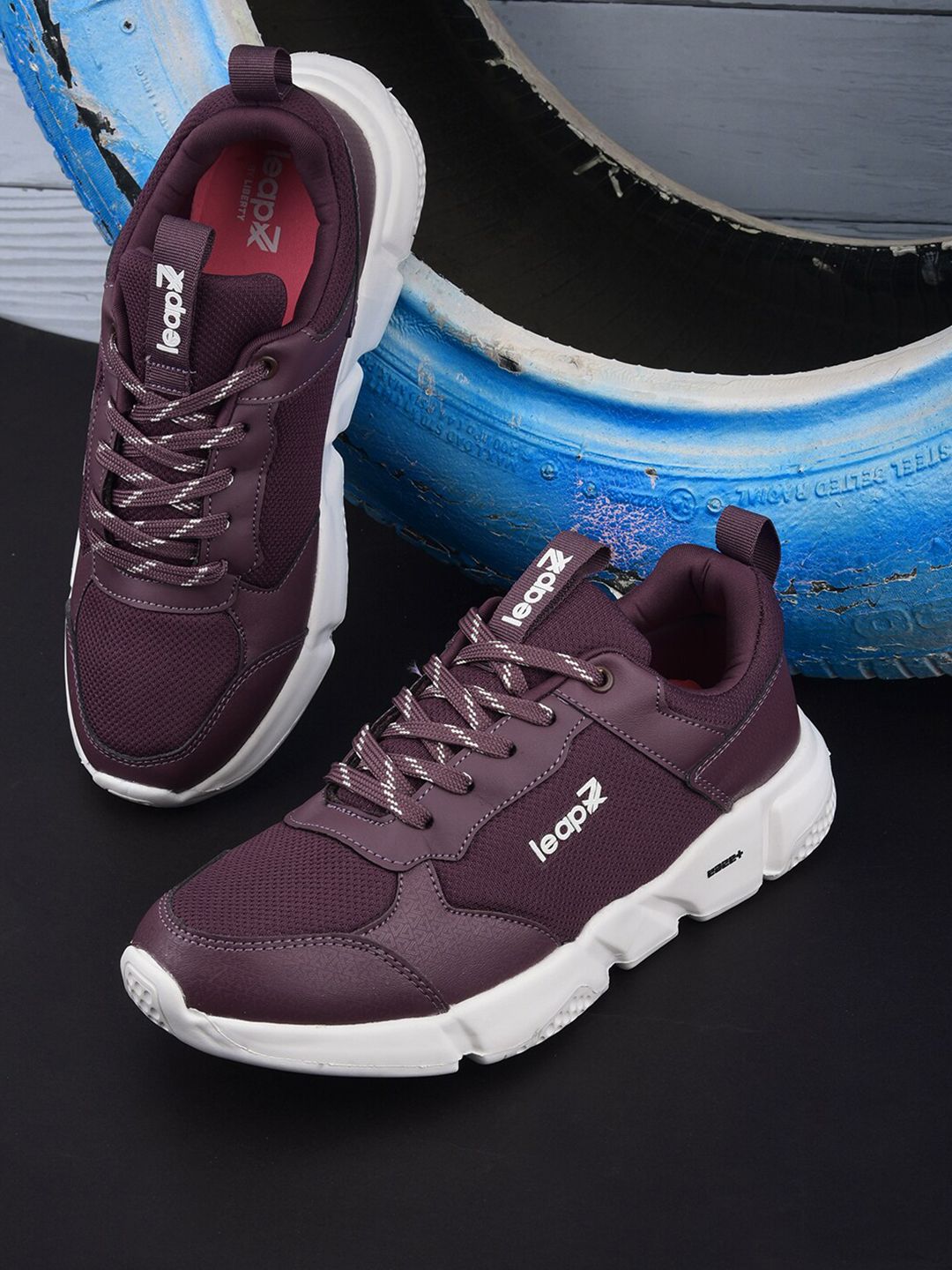 Liberty Women Purple Mesh Walking Non-Marking Sports Shoes Price in India