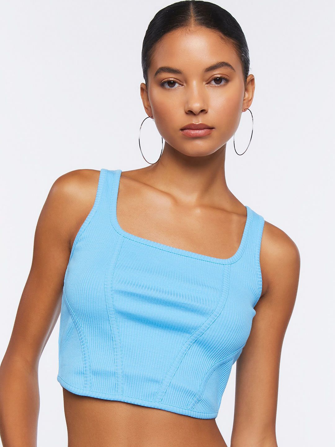 FOREVER 21 Women Blue Bralette Crop Top Price in India