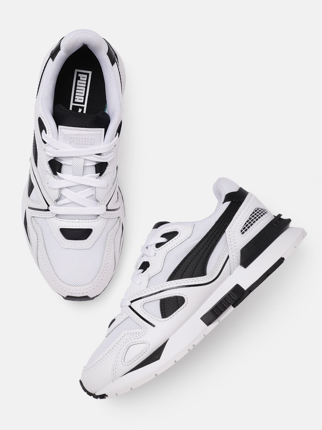 Puma Unisex White & Black Colourblocked Mirage Mox Core Sneakers Price in India